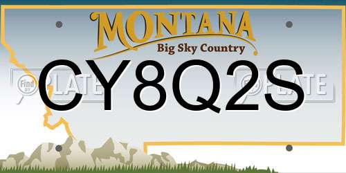CY8Q2S Montana License Plate