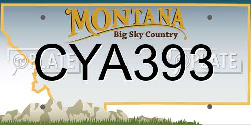 CYA393 Montana License Plate