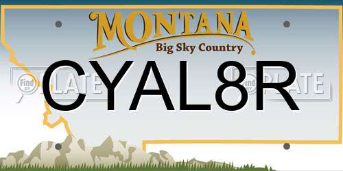 CYAL8R Montana License Plate