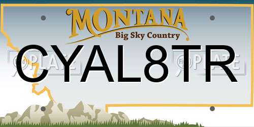 CYAL8TR Montana License Plate