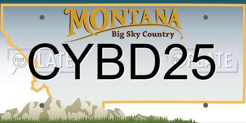 CYBD25 Montana License Plate