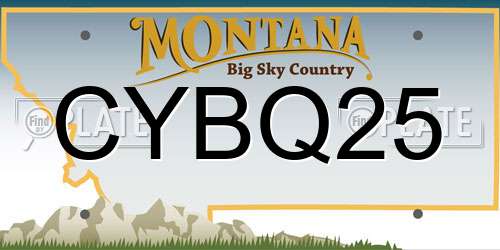 CYBQ25 Montana License Plate