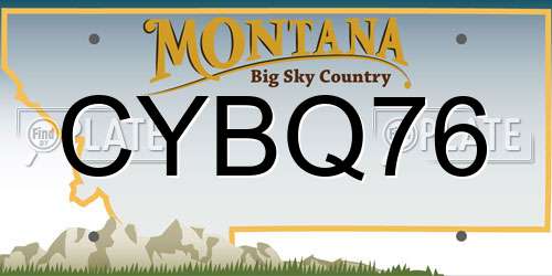 CYBQ76 Montana License Plate