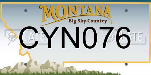 CYN076 Montana License Plate