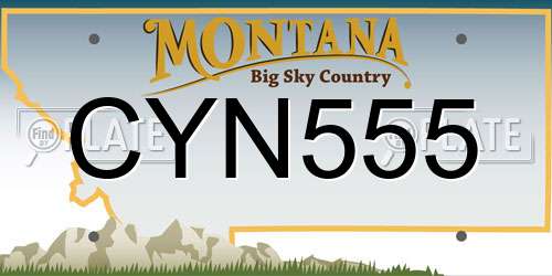CYN555 Montana License Plate
