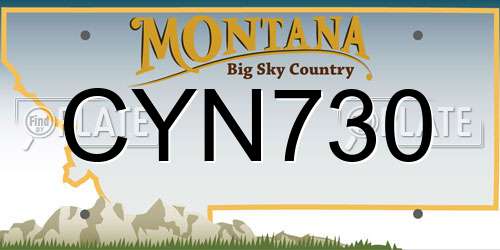CYN730 Montana License Plate