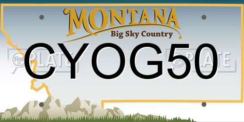 CYOG50 Montana License Plate