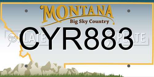 CYR883 Montana License Plate