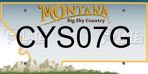 CYS07G Montana License Plate