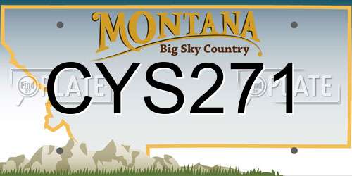 CYS271 Montana License Plate