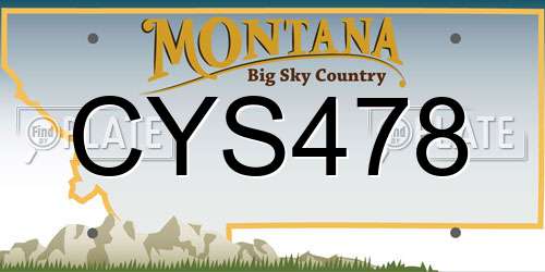 CYS478 Montana License Plate