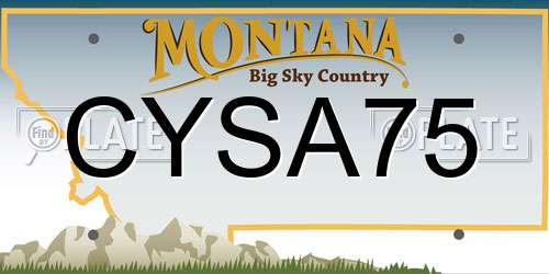 CYSA75 Montana License Plate