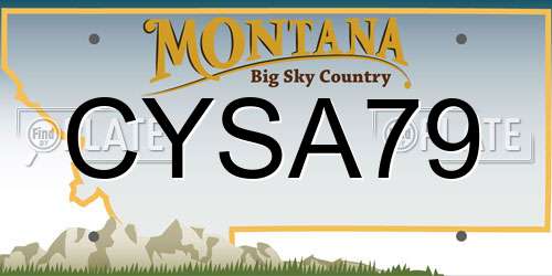 CYSA79 Montana License Plate