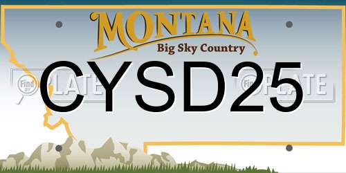 CYSD25 Montana License Plate