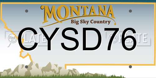 CYSD76 Montana License Plate