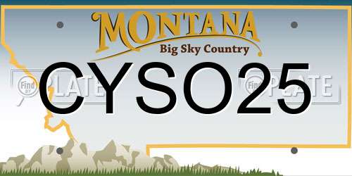 CYSO25 Montana License Plate