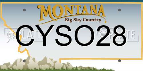 CYSO28 Montana License Plate