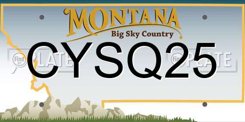 CYSQ25 Montana License Plate