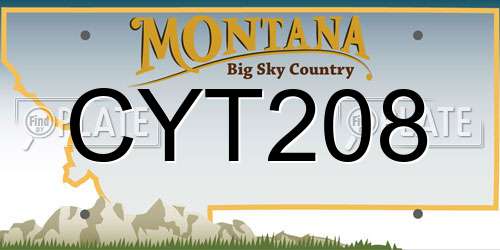 CYT208 Montana License Plate