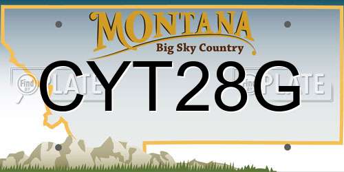CYT28G Montana License Plate