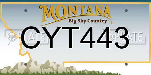 CYT443 Montana License Plate