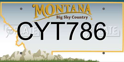 CYT786 Montana License Plate
