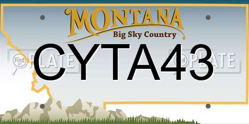 CYTA43 Montana License Plate