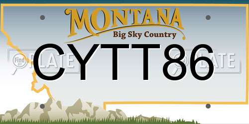 CYTT86 Montana License Plate