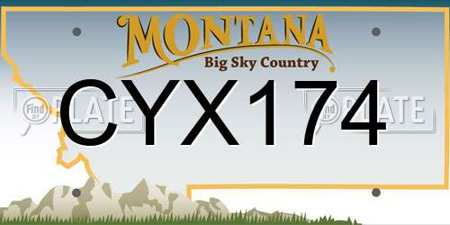 CYX174 Montana License Plate