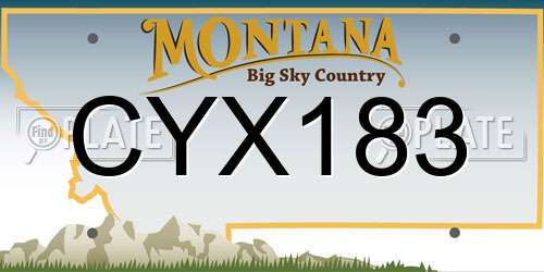 CYX183 Montana License Plate