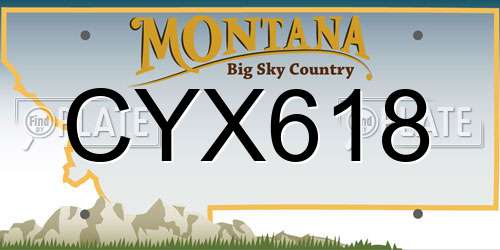 CYX618 Montana License Plate