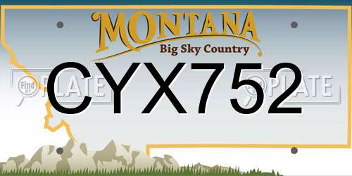 CYX752 Montana License Plate
