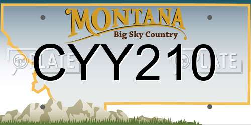 CYY210 Montana License Plate
