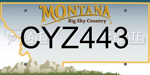 CYZ443 Montana License Plate