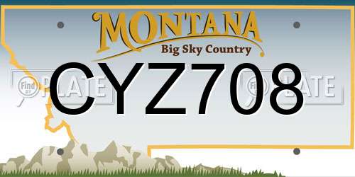 CYZ708 Montana License Plate