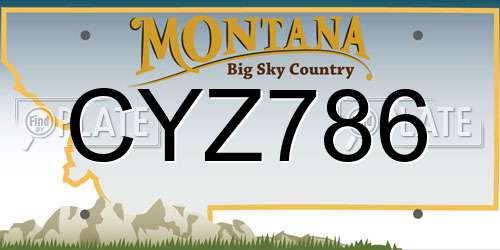 CYZ786 Montana License Plate