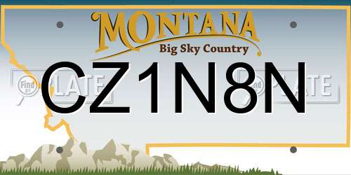 CZ1N8N Montana License Plate