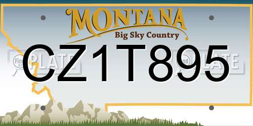 CZ1T895 Montana License Plate