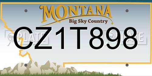 CZ1T898 Montana License Plate