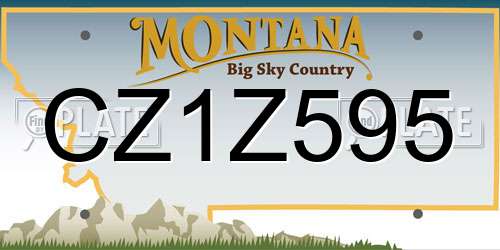 CZ1Z595 Montana License Plate
