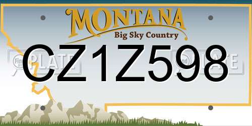 CZ1Z598 Montana License Plate