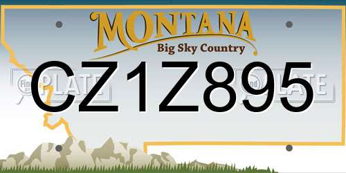 CZ1Z895 Montana License Plate