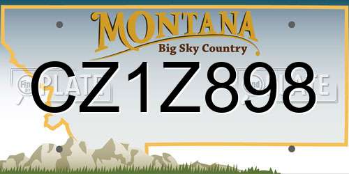 CZ1Z898 Montana License Plate