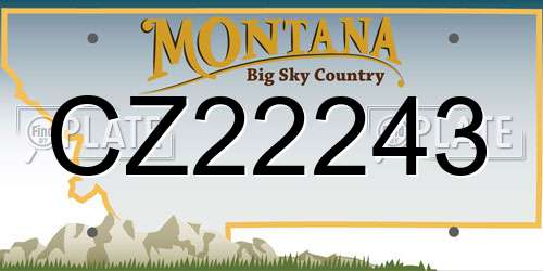 CZ22243 Montana License Plate