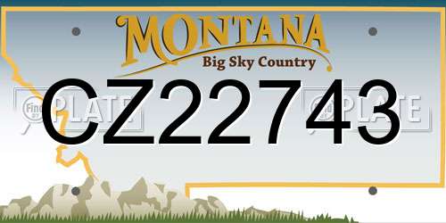 CZ22743 Montana License Plate
