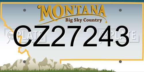 CZ27243 Montana License Plate
