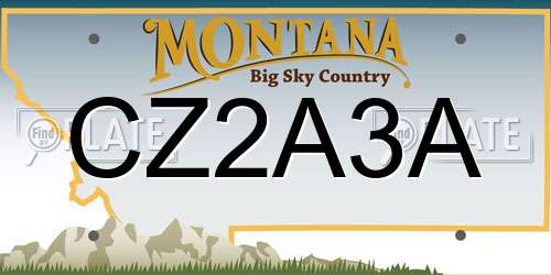 CZ2A3A Montana License Plate