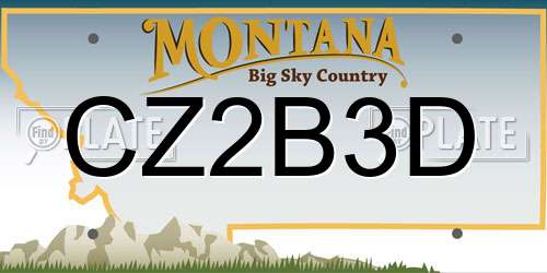 CZ2B3D Montana License Plate