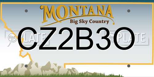 CZ2B3O Montana License Plate