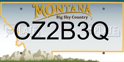 CZ2B3Q Montana License Plate